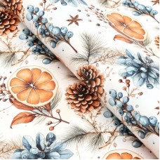 Бумага упаковочная глянцевая "Новогодний апельсин", 70*100 см